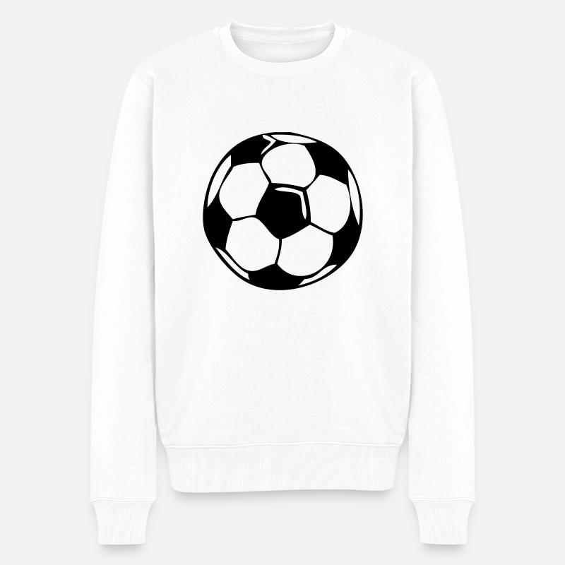 fußball - Männer Premium Bio Pullover - Weiß