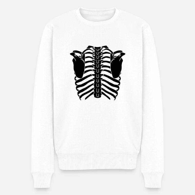 cage thoracique (dos) - Pull Premium bio Homme - blanc