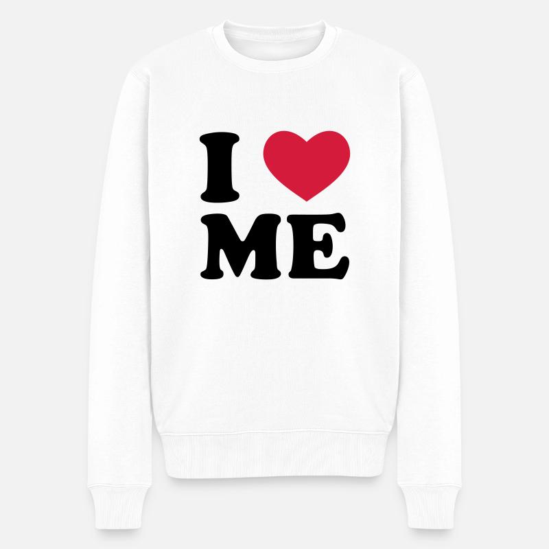 I Love Me - Männer Premium Bio Pullover - Weiß