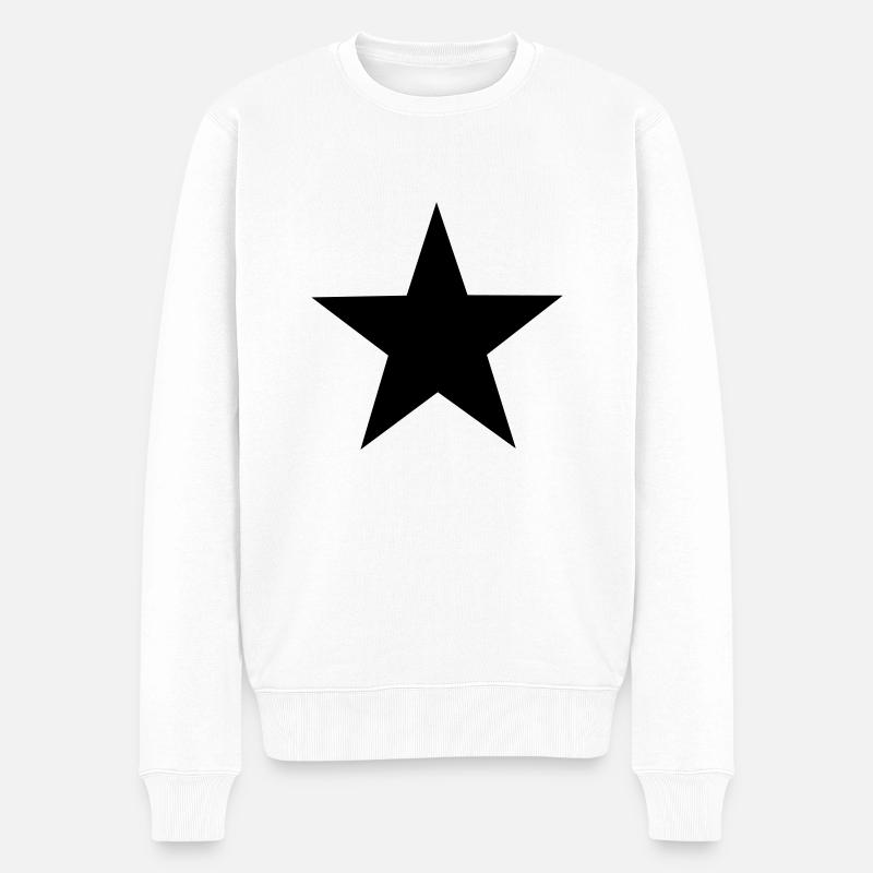 star - Männer Premium Bio Pullover - Weiß