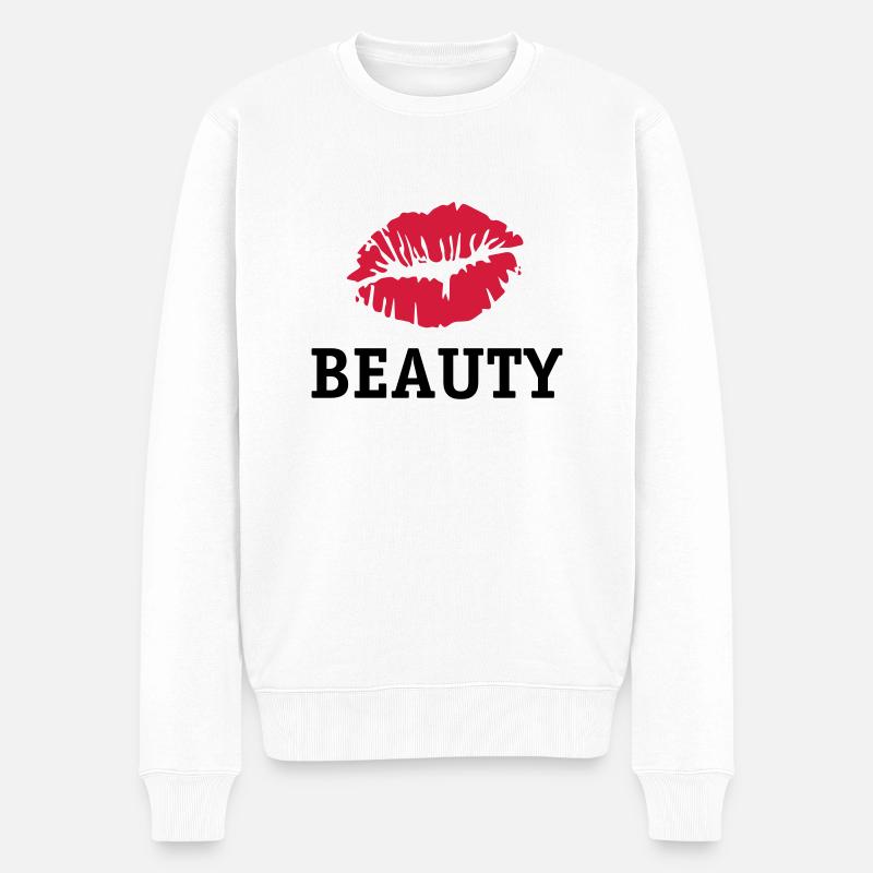 Beauty Kiss - Männer Premium Bio Pullover - Weiß