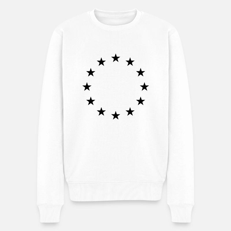 EU Flagge - Männer Premium Bio Pullover - Weiß