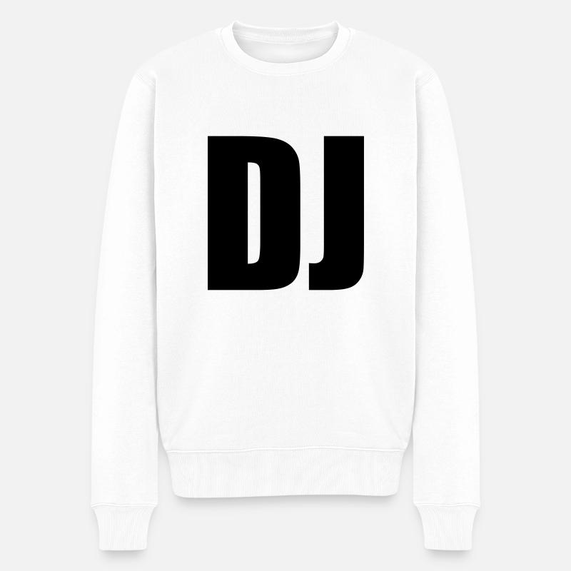 disc jockey - Pull Premium bio Homme - blanc