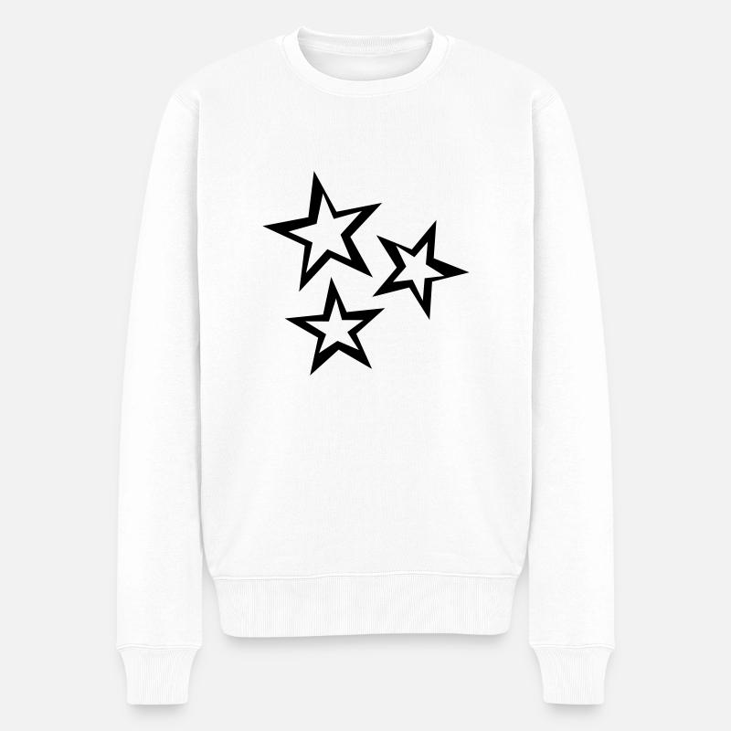 Sterne - Männer Premium Bio Pullover - Weiß
