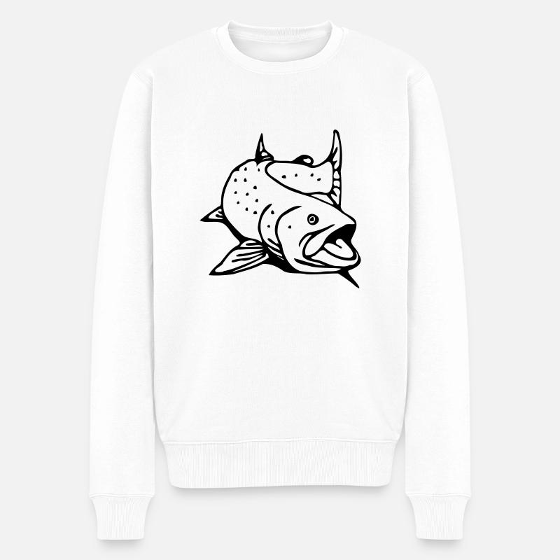 huchen solo - Männer Premium Bio Pullover - Weiß