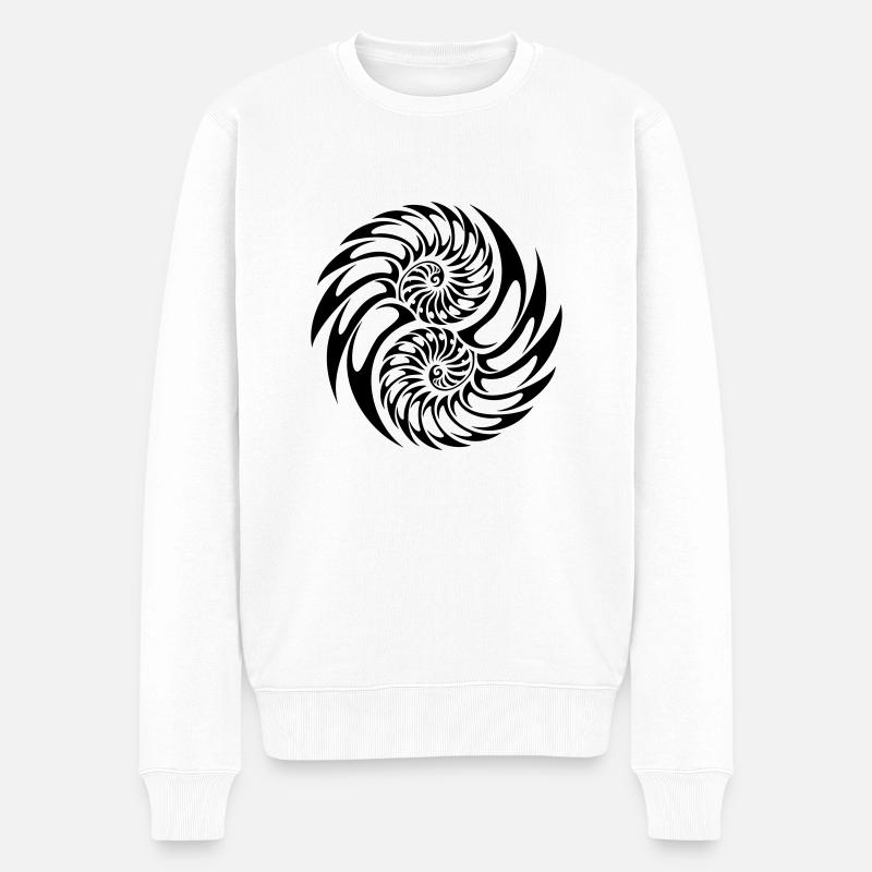 yin yang tribal - Pull Premium bio Homme - blanc