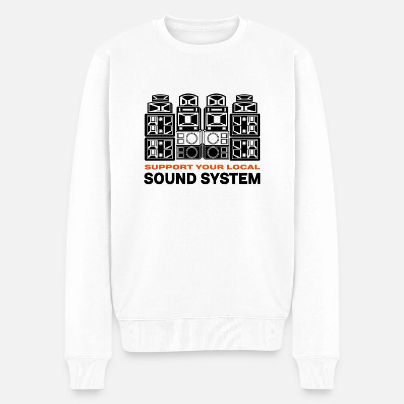 support sound system - Pull Premium bio Homme - blanc