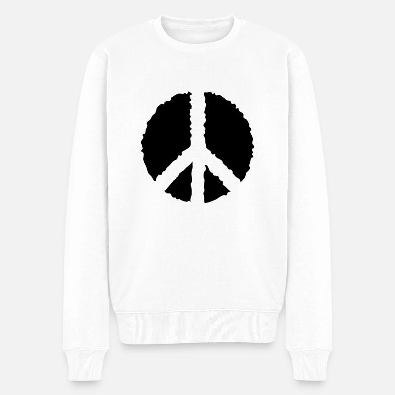 PEACE PEACE- - Männer Premium Bio Pullover - Weiß