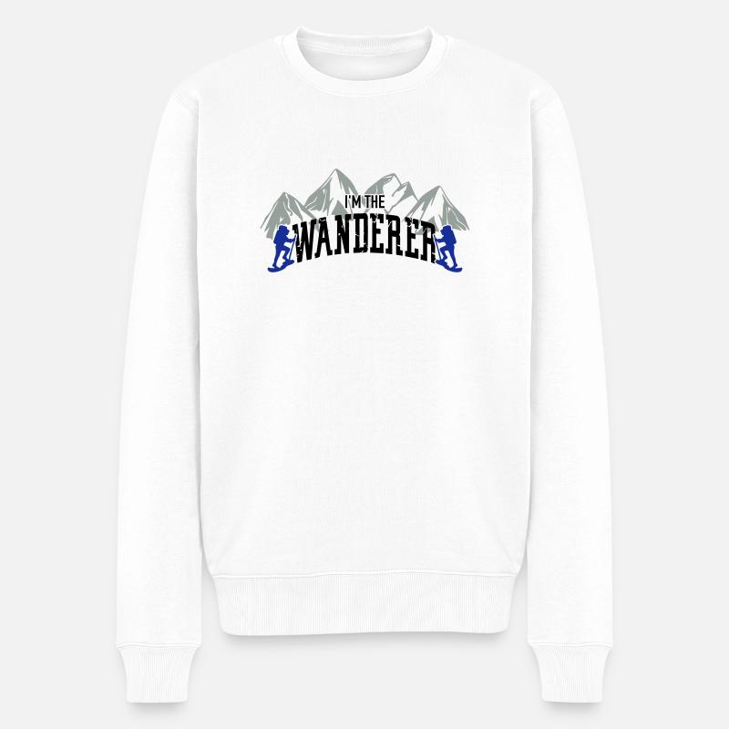 Wanderer - Männer Premium Bio Pullover - Weiß