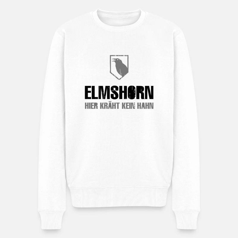 Elmshorn Krähe grau-weiß - Männer Premium Bio Pullover - Weiß