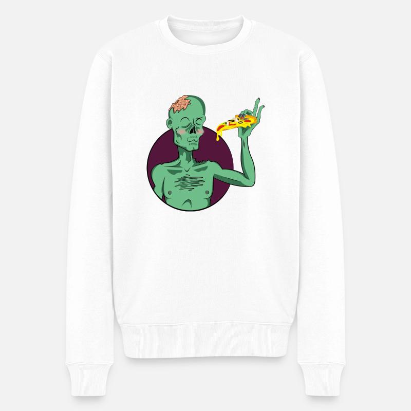 PIZZAAAAA0 - Männer Premium Bio Pullover - Weiß