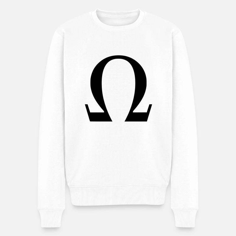 omega - Männer Premium Bio Pullover - Weiß