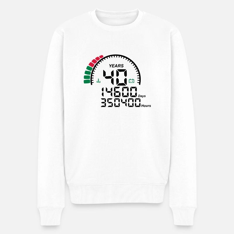 Jahre 40 Jahre Jubiläum Meter - Männer Premium Bio Pullover - Weiß