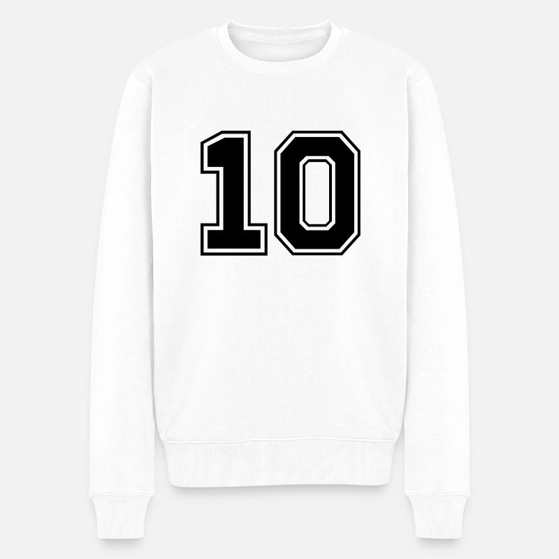 zehn - Männer Premium Bio Pullover - Weiß