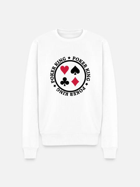 Poker King Design - Männer Premium Bio Pullover - Weiß