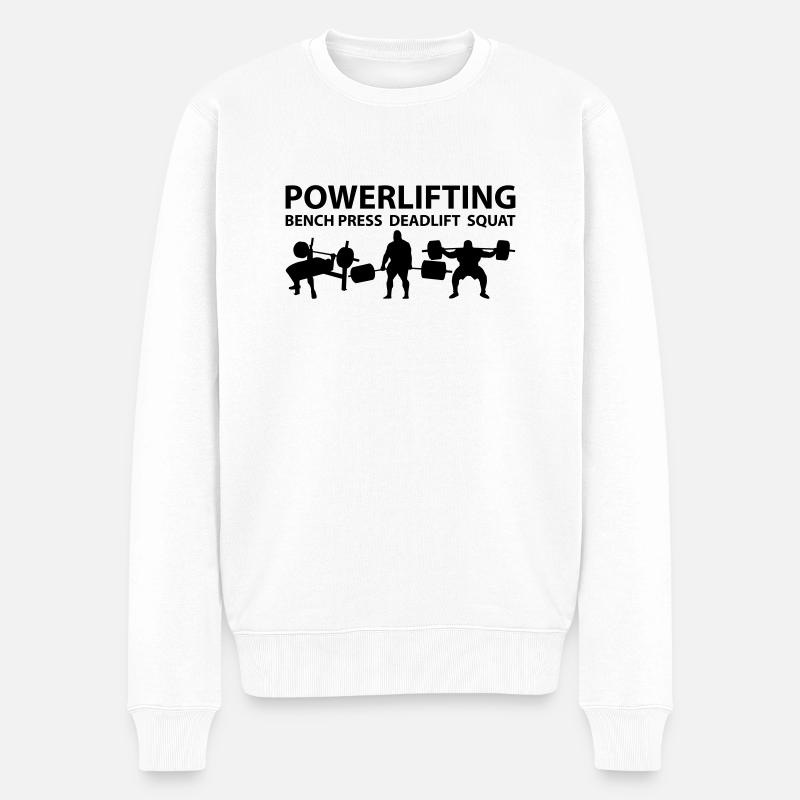 Powerlifting - Männer Premium Bio Pullover - Weiß