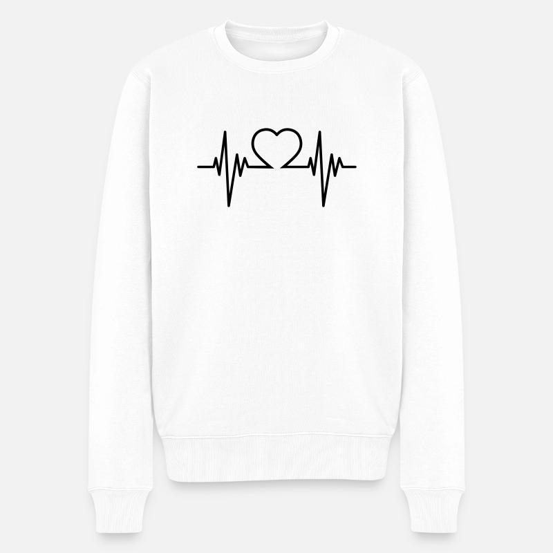 Pouls Cardiaque - Pull Premium bio Homme - blanc