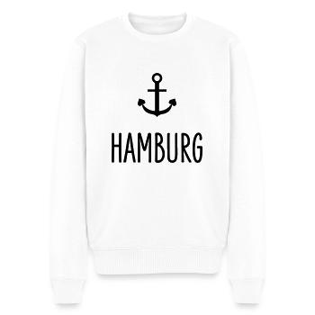 Hamburg Anker - Männer Premium Bio Pullover - Weiß - Vorne - Thijin (182cm)