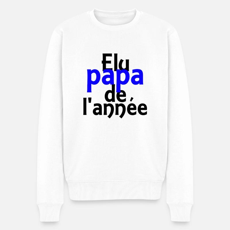 élu papa de l'année - Pull Premium bio Homme - blanc