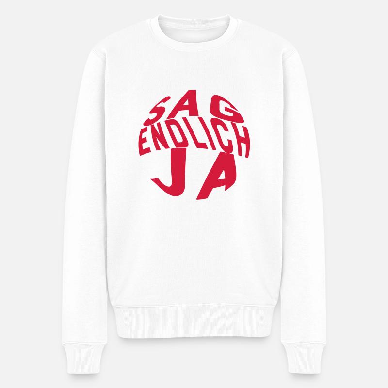 Heiratsantrag - Männer Premium Bio Pullover - Weiß