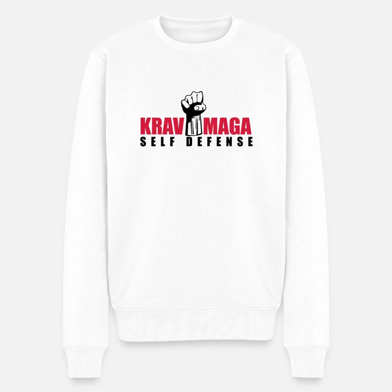 kravmagaselfdefense - Männer Premium Bio Pullover - Weiß