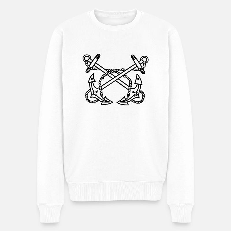 Anker - Männer Premium Bio Pullover - Weiß