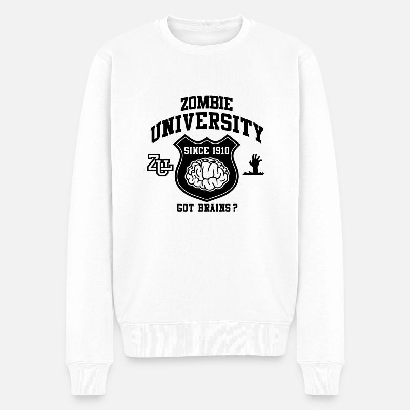 Zombie University - Männer Premium Bio Pullover - Weiß