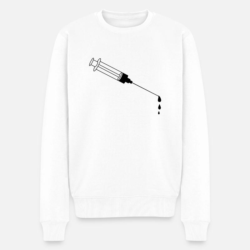 Blood Syringe - Männer Premium Bio Pullover - Weiß
