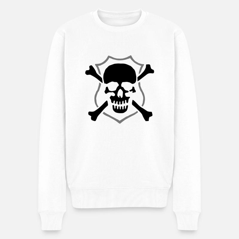skull_032013_a_2c - Männer Premium Bio Pullover - Weiß
