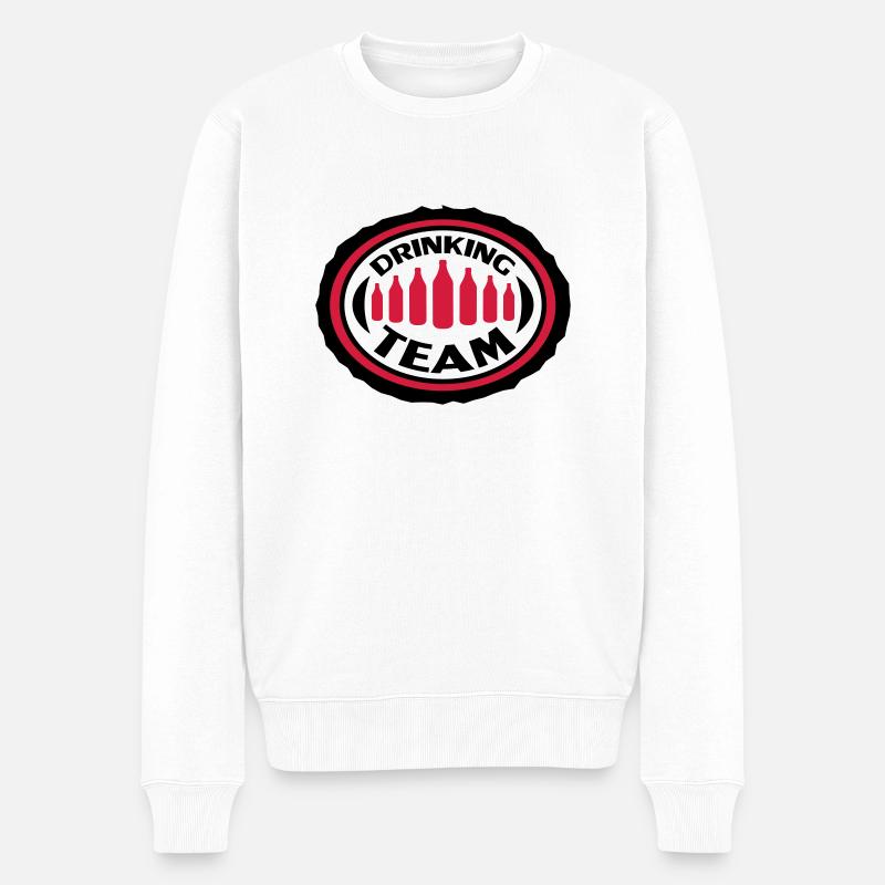 Drinking Team - Pull Premium bio Homme - blanc