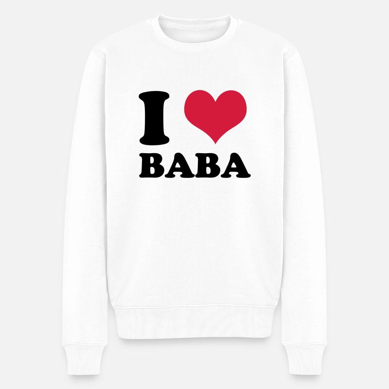 i love baba - Männer Premium Bio Pullover - Weiß
