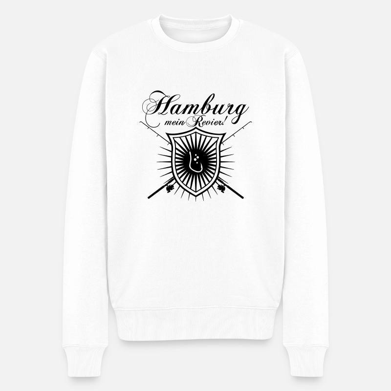Hamburg mein Revier! - Männer Premium Bio Pullover - Weiß