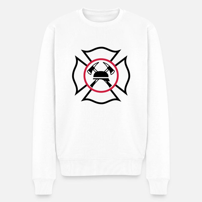 Croix de Malte avec des axes de gekreutzen et - Pull Premium bio Homme - blanc