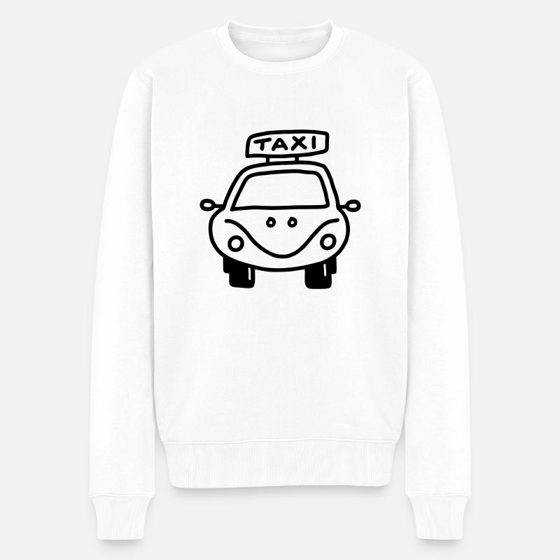 Taxi - Auto - Männer Premium Bio Pullover - Weiß