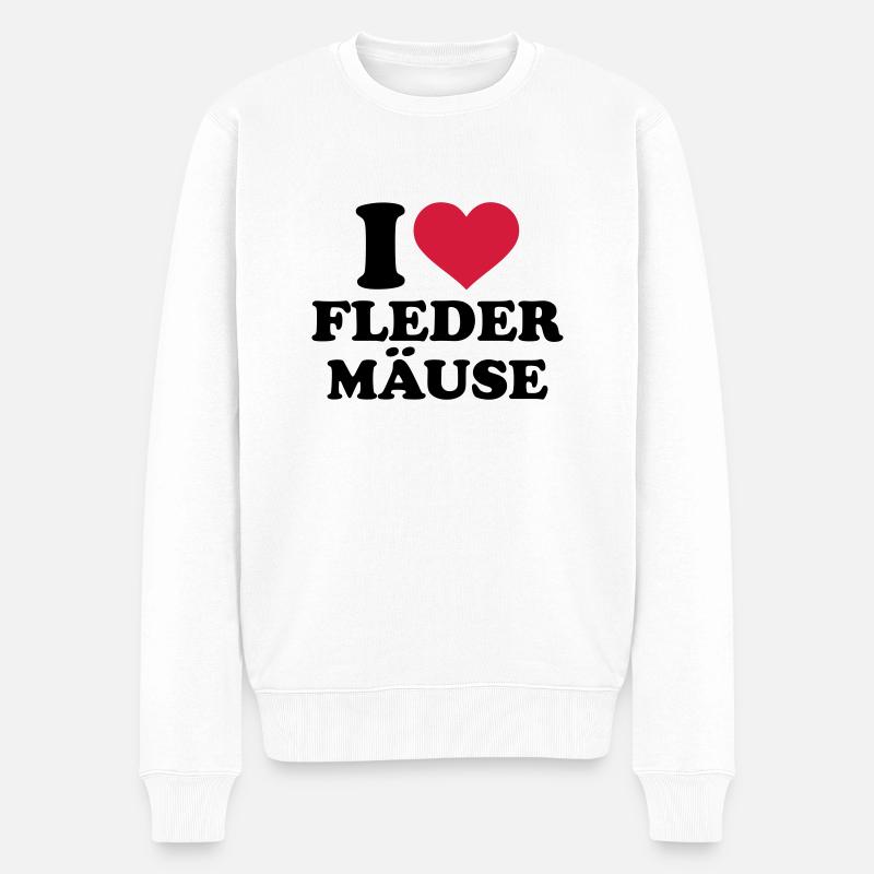 Fledermaus - Männer Premium Bio Pullover - Weiß