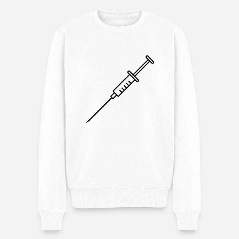 Seringue / Syringe / Spritze / Jeringa / Siringa - Pull Premium bio Homme - blanc
