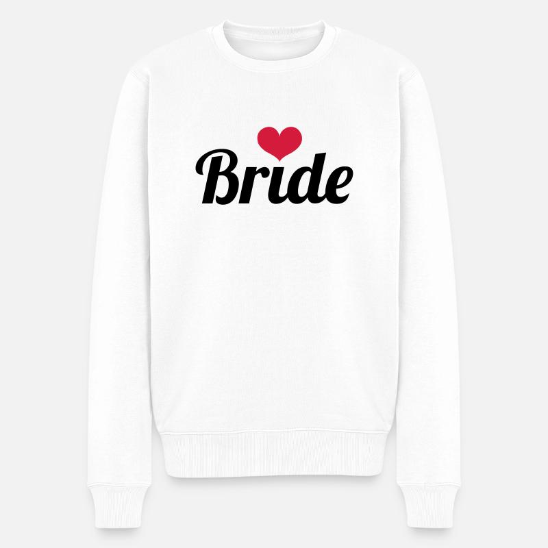 Bride - Wedding - Männer Premium Bio Pullover - Weiß