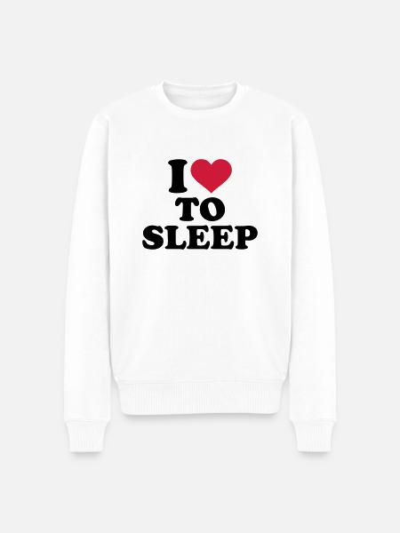 Schlafen - Männer Premium Bio Pullover - Weiß
