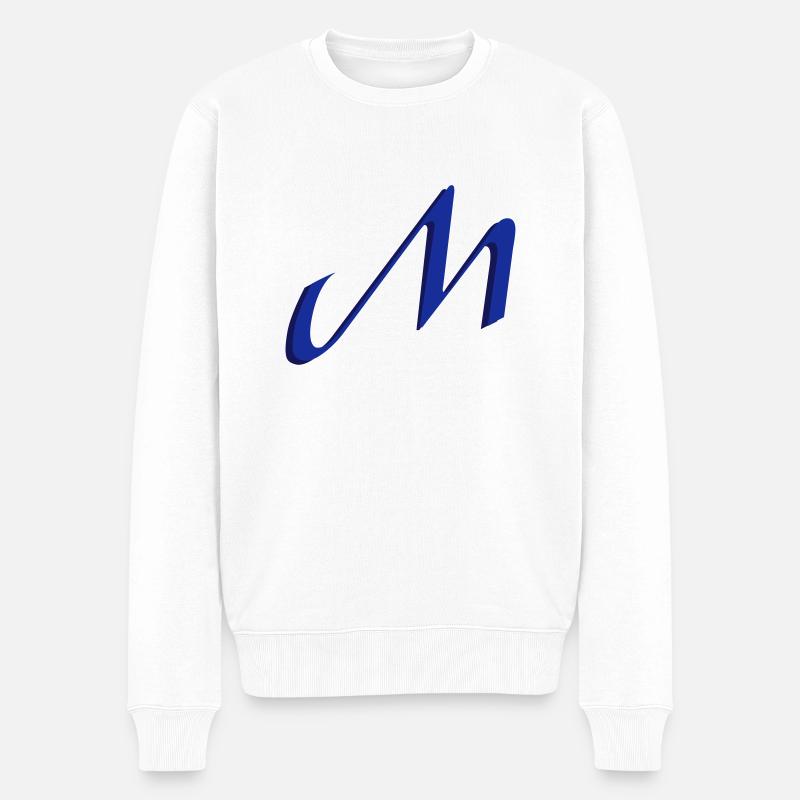 M, Buchstaben, Letters, Initialen - Pull Premium bio Homme - blanc