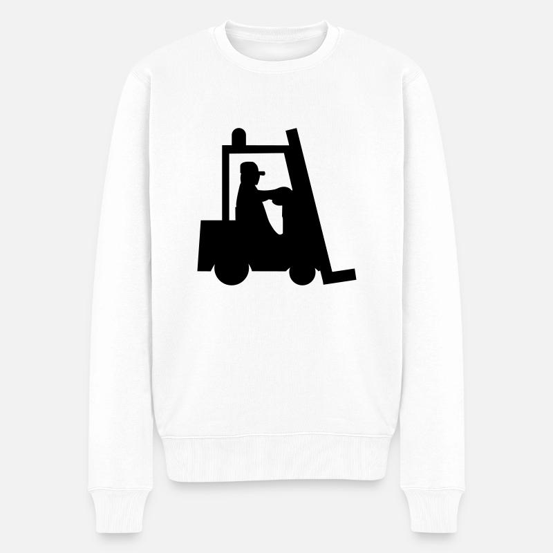 chariot élévateur - Pull Premium bio Homme - blanc