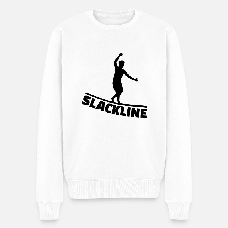 Slackline - Männer Premium Bio Pullover - Weiß