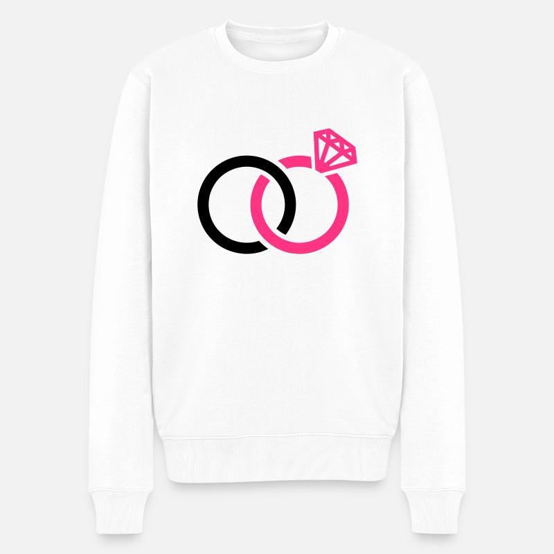 Ringe - Männer Premium Bio Pullover - Weiß