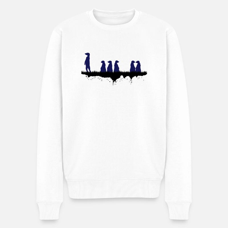 Afrikanische Erdmaennchen - Männer Premium Bio Pullover - Weiß