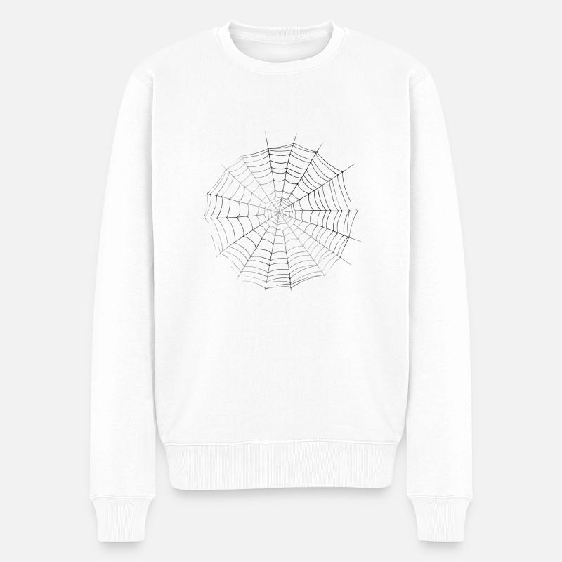 Smiley Spiderweb - Økologisk premium-sweatshirt til mænd - hvid
