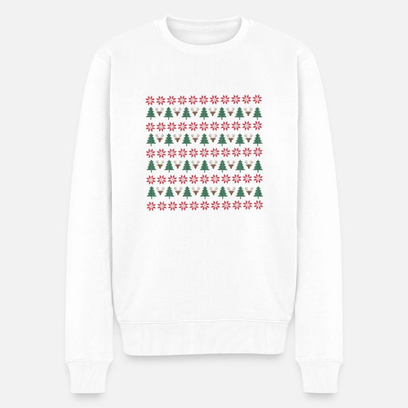 Weihnachten - Männer Premium Bio Pullover - Weiß