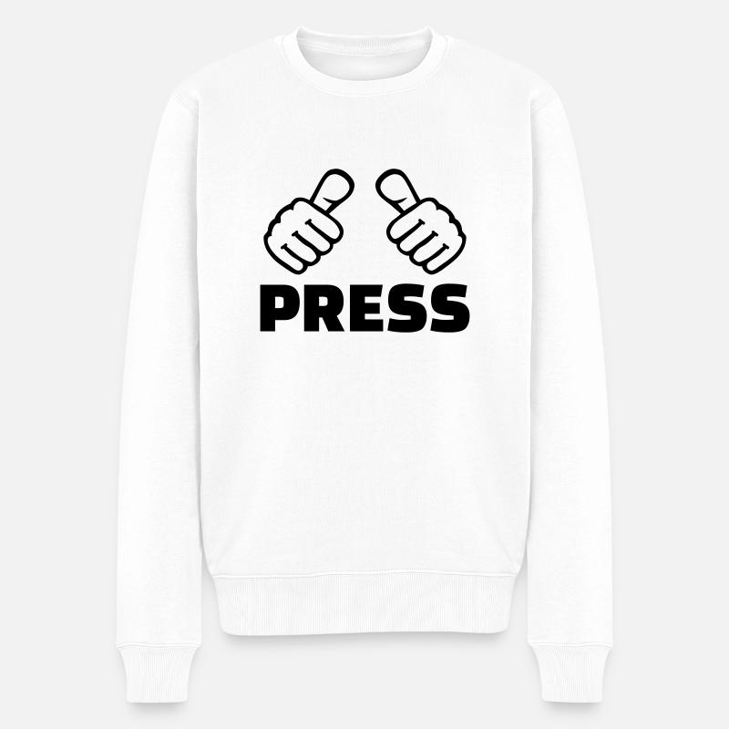 Press - Pull Premium bio Homme - blanc