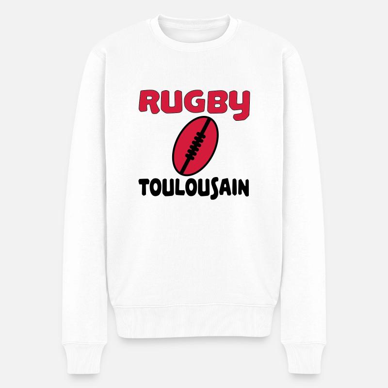 Rugby toulousain - Männer Premium Bio Pullover - Weiß
