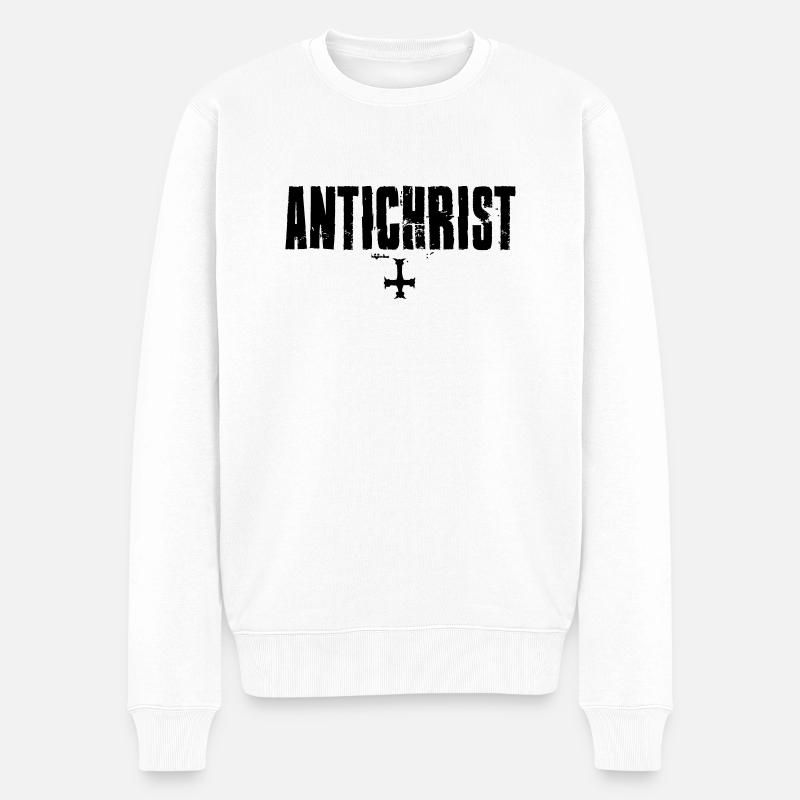 Antichrist Lucifer 666 - Männer Premium Bio Pullover - Weiß