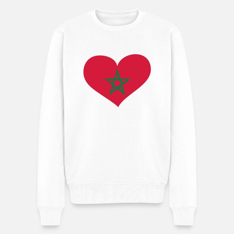 Marokko Herz; Heart Morocco - Pull Premium bio Homme - blanc