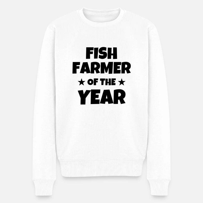 Pisciculteur / Pisciculture / Poisson / Métier - Pull Premium bio Homme - blanc